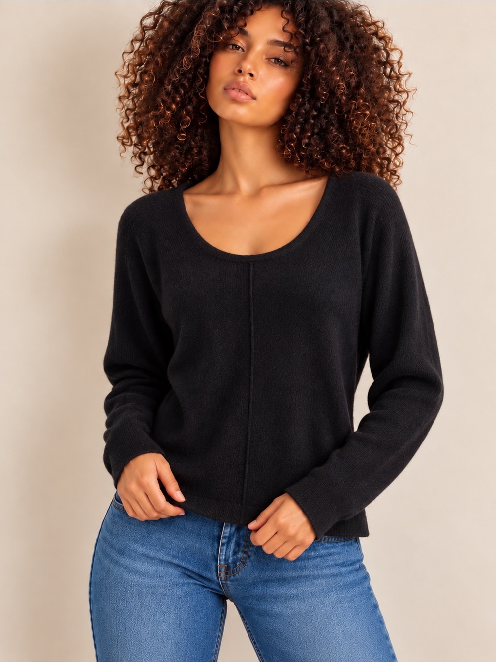 Mario Serrani Women’s Black Cashmere Sweater XL